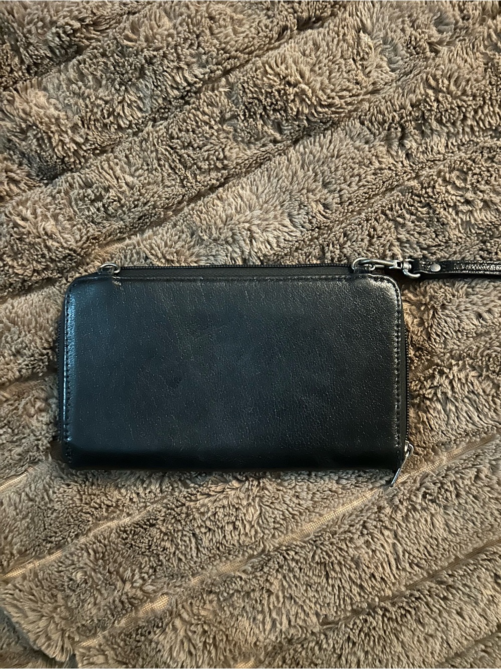 The Sak Black Leather Wristlet Wallet